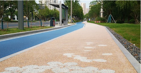 胶粘石透水路面